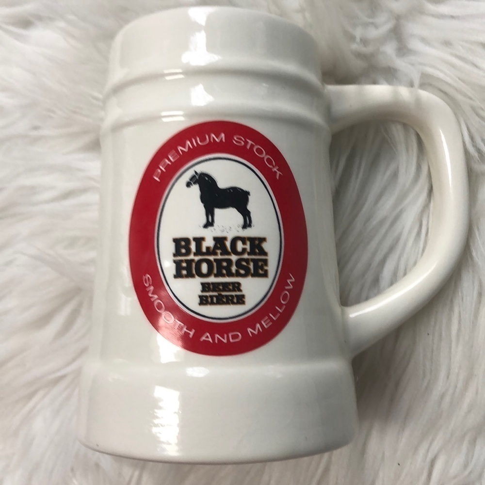 Vintage Premium Stock Black Horse beer smooth and mellow beer mug